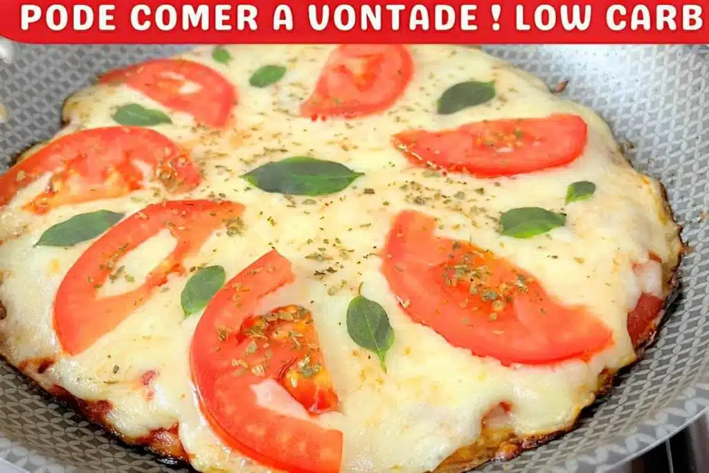 Para comer sem engordar, pizza Low Carb feita na frigideira super rápido