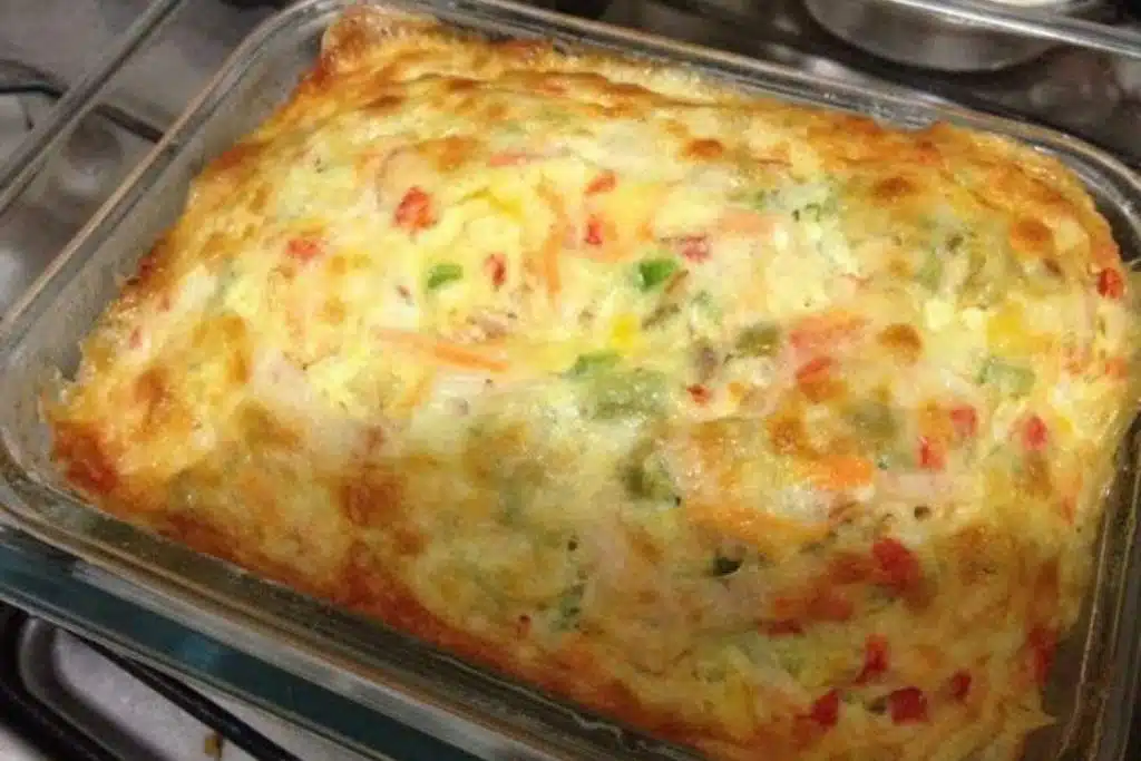 Se você fizer omelete na travessa sua família vai te pedir toda semana de tão gostoso que fica