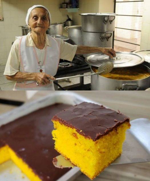 Bolo de Cenoura Com Calda Crocante de Chocolate