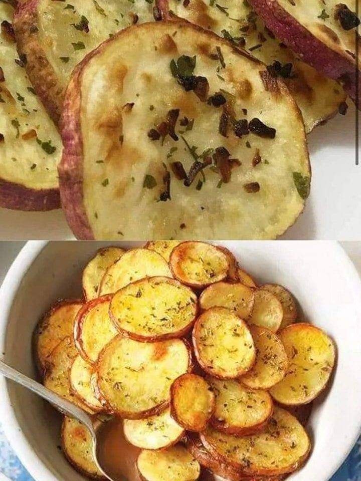 Batata Doce Assada Com Orégano e Limão